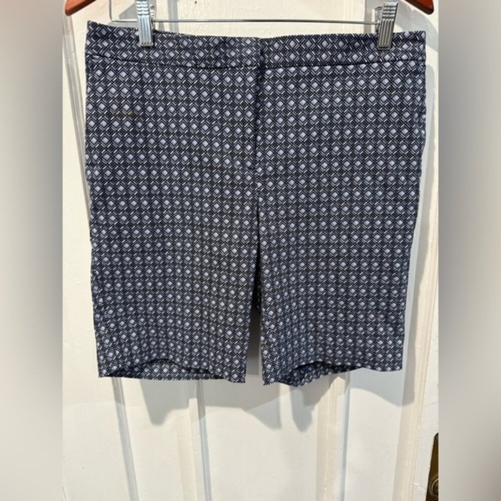 Mario Serrani Navy and White Patterned Shorts
